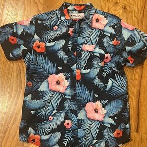 Empyre Navy and Pink Floral Men's Shirt